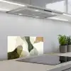 Japandi - Abstract - Groen keuken achterwand spatscherm klein -3d_schuin