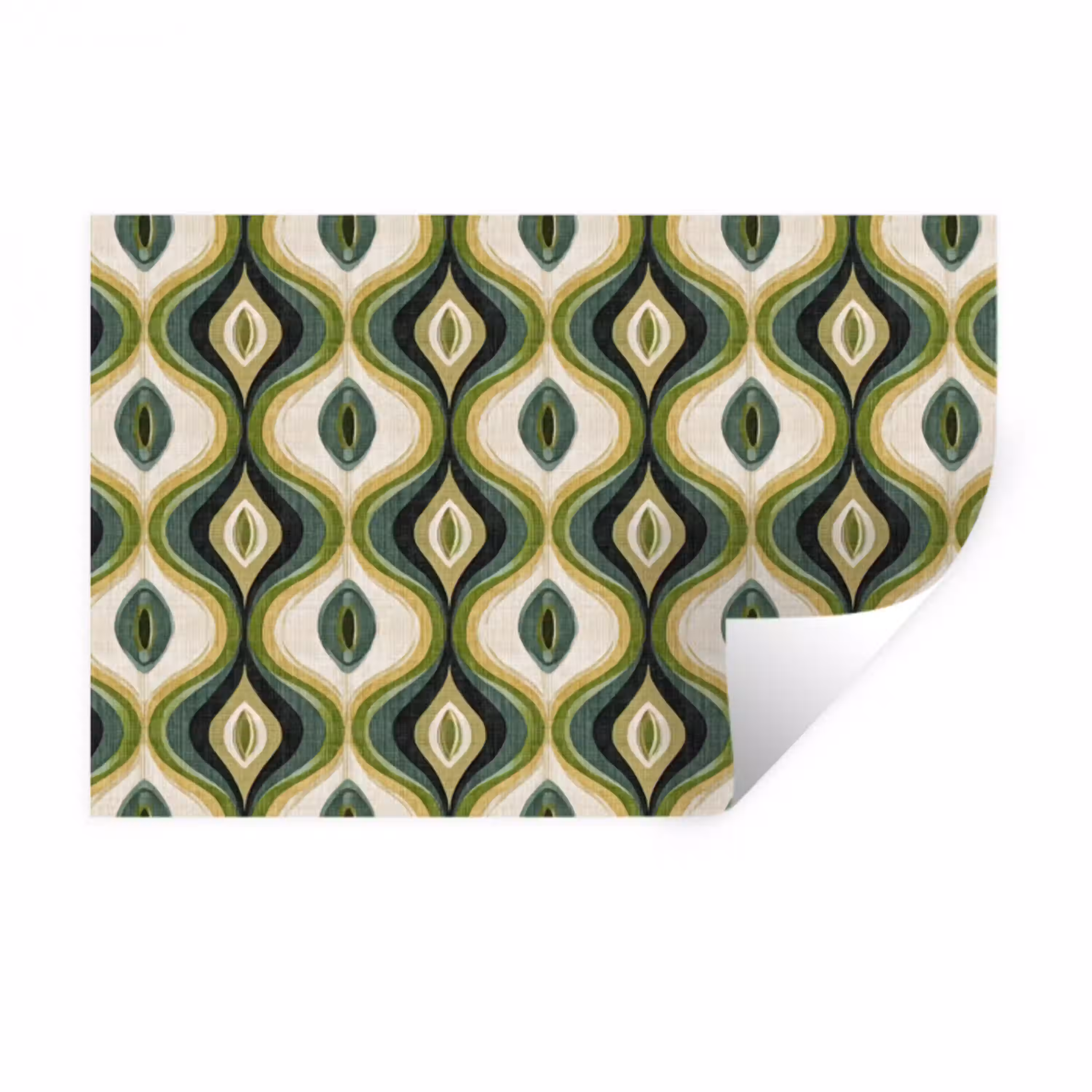 Abstract - Ritmisch - Groen Muursticker klein 286 -3d