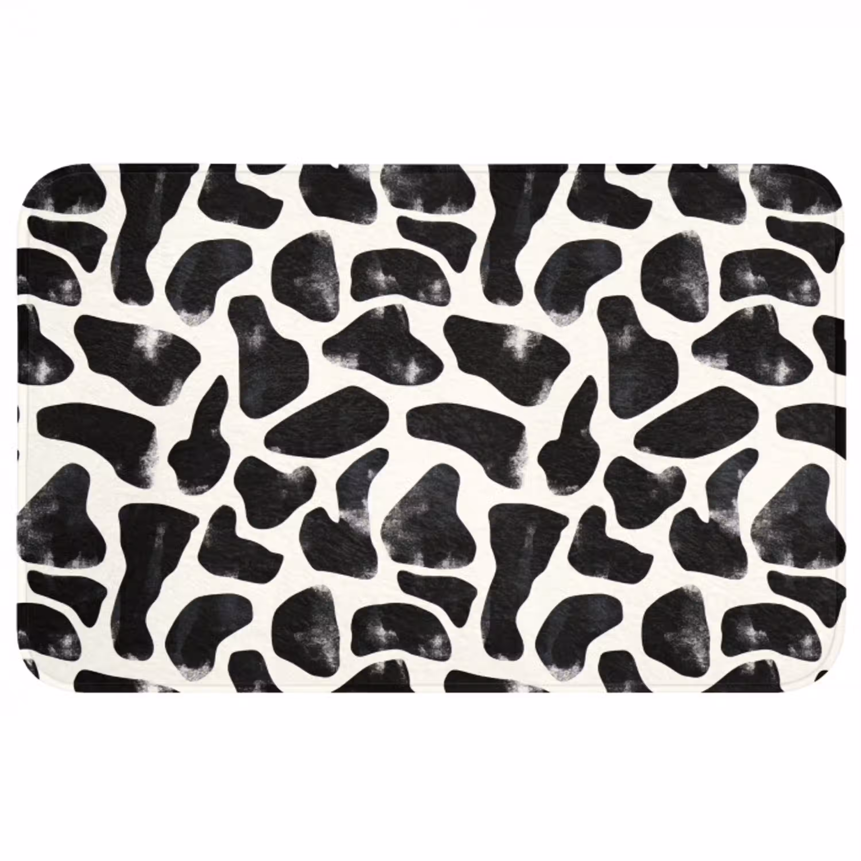 Dierenpatroon - Vlekken - Zwart - Wit Badmat middel 997 -3d