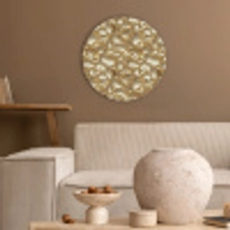 Abstract - Modern - Goud Akoestische PET Vilt - Rond klein 838 -sfeer1