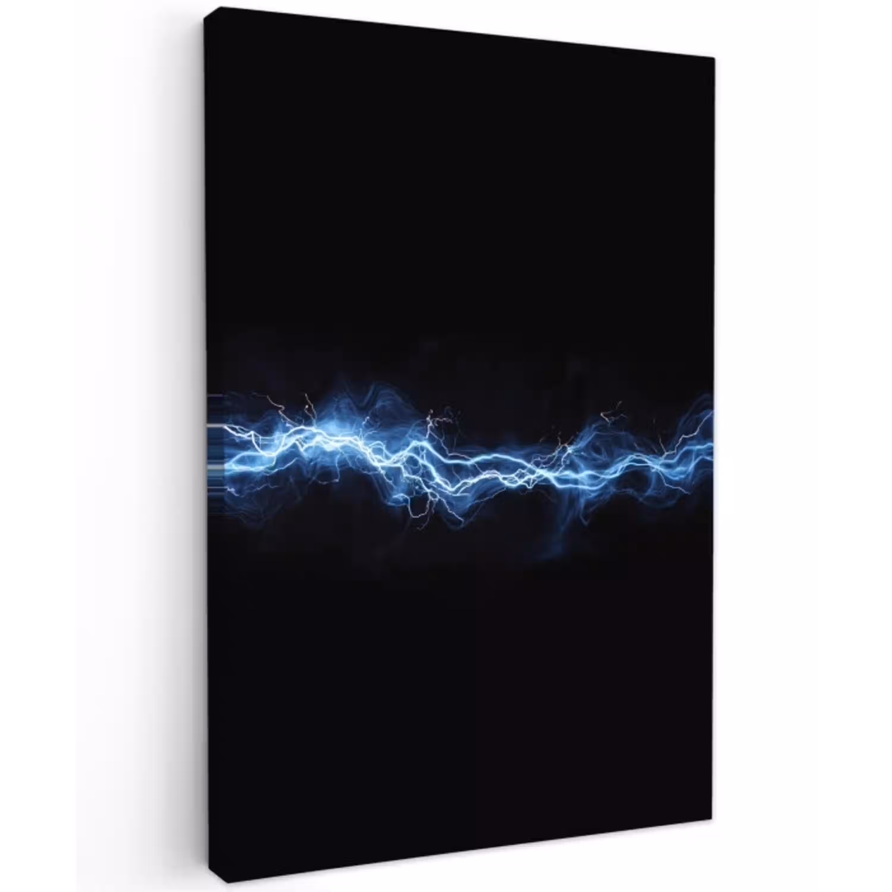 Gaming - Bliksemflits - Blauw - Energie Tuinposter op houten frame 2 cm dik middel -3d