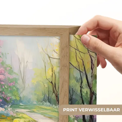 Watercolor - Natuur - Bomen - Kunst - Bloemen Light Box met batterij (Wandlamp) middel -USP_websiteprintNL