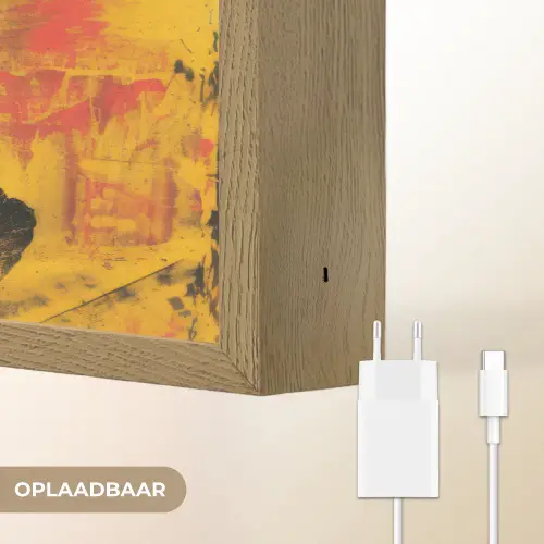 Vrouw - Rode lippen - Expressief - Grafisch Light Box met batterij (Wandlamp) middel -USP_websiteoplaadbaarNL