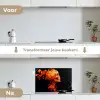 Schedel - Oranje - Zijaanzicht - Vlammen keuken achterwand spatscherm klein -voor_na_NL
