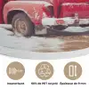 Auto - Rood - Cadeaus - Winter - Sneeuw - Kerst Akoestische PET Vilt - Rond klein -closeup_FR