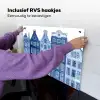 Aquarel - Grachtenpanden - Delfts - Blauw Inductie beschemer met haakjes klein -ky-ophangen-nl