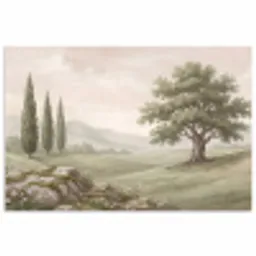 Heuvellandschap - Bomen - Natuur - Groen poster papier klein -3d