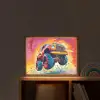 Monstertruck - Auto - Jongens - Kleurrijk Light Box met batterij (Wandlamp kind) middel -sfeer1_kind