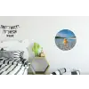 Tropisch - Badeend - geel Wandcirkel aluminium klein -kinderkamer