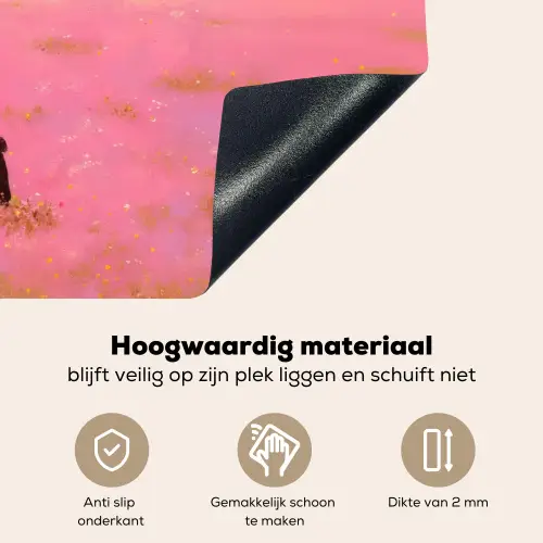 Bloemenweide - Heuvels - Silhouet - Roze Inductie beschemer met haakjes klein -ky-onderkant-nl