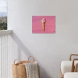 Hoorntje - Schepijs - Roze tuinposter los doek klein -sfeer8