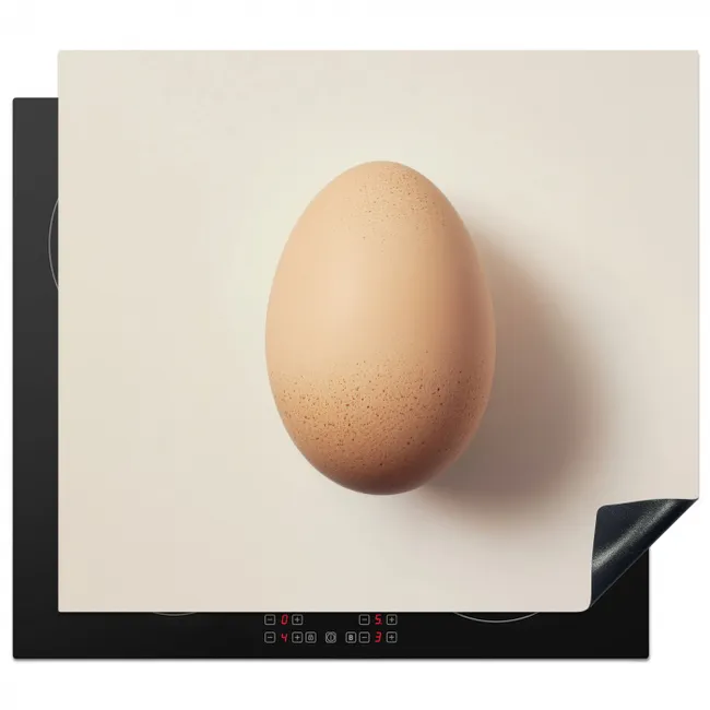 Ei - Beige - Ovaal - Egaal Inductie beschermer vinyl 3mm middel -3d