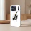 Viool - Oranje - Zwart - Penseelstreken Telefoonhoesje iPhone 17 Pro klein -sfeer2
