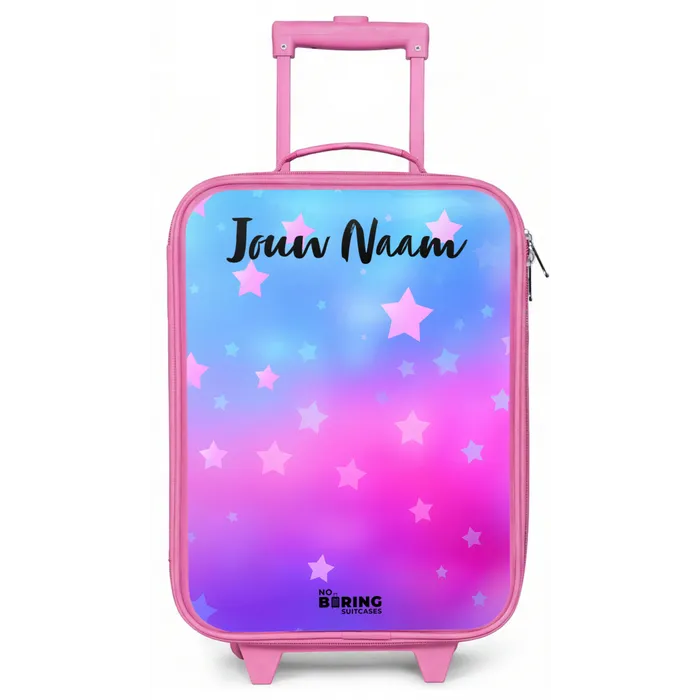 Sterren - Roze - Blauw Kinderkoffer - Roze klein -zz3dotto