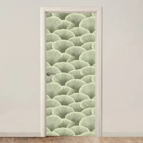 Waaier - Blad - Groen deurposter klein 289 -3d_beige