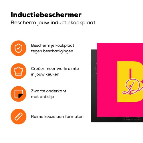 Dream big - Roze - Geel - Minimalistisch Inductie beschermer vinyl 3mm klein -zzzzzzz-td-ups