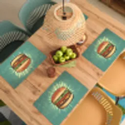 Hamburger - Illustratie - Sla - Kaas Placemat vinyl groot -zzsfeer5_Kitchenyeah-website