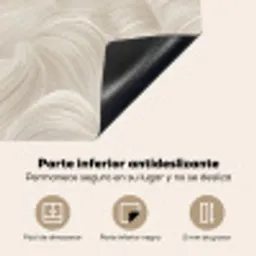 Lijnen - Waaier - Beige Inductie beschermer vinyl 3mm middel 274 -zzsfeer4_SP