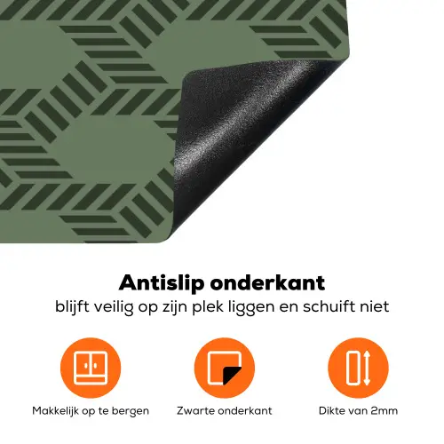 Patroon - Groen - Geometrisch Inductie beschermer vinyl 3mm klein 276 -zzzzzzz-td-onderkant