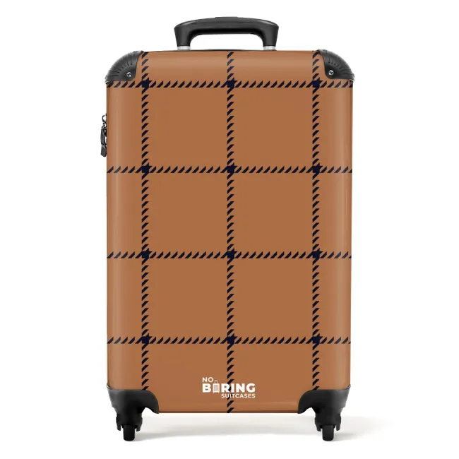 Checkered pattern with herringbone lines in brown and black A Suitcase ...
