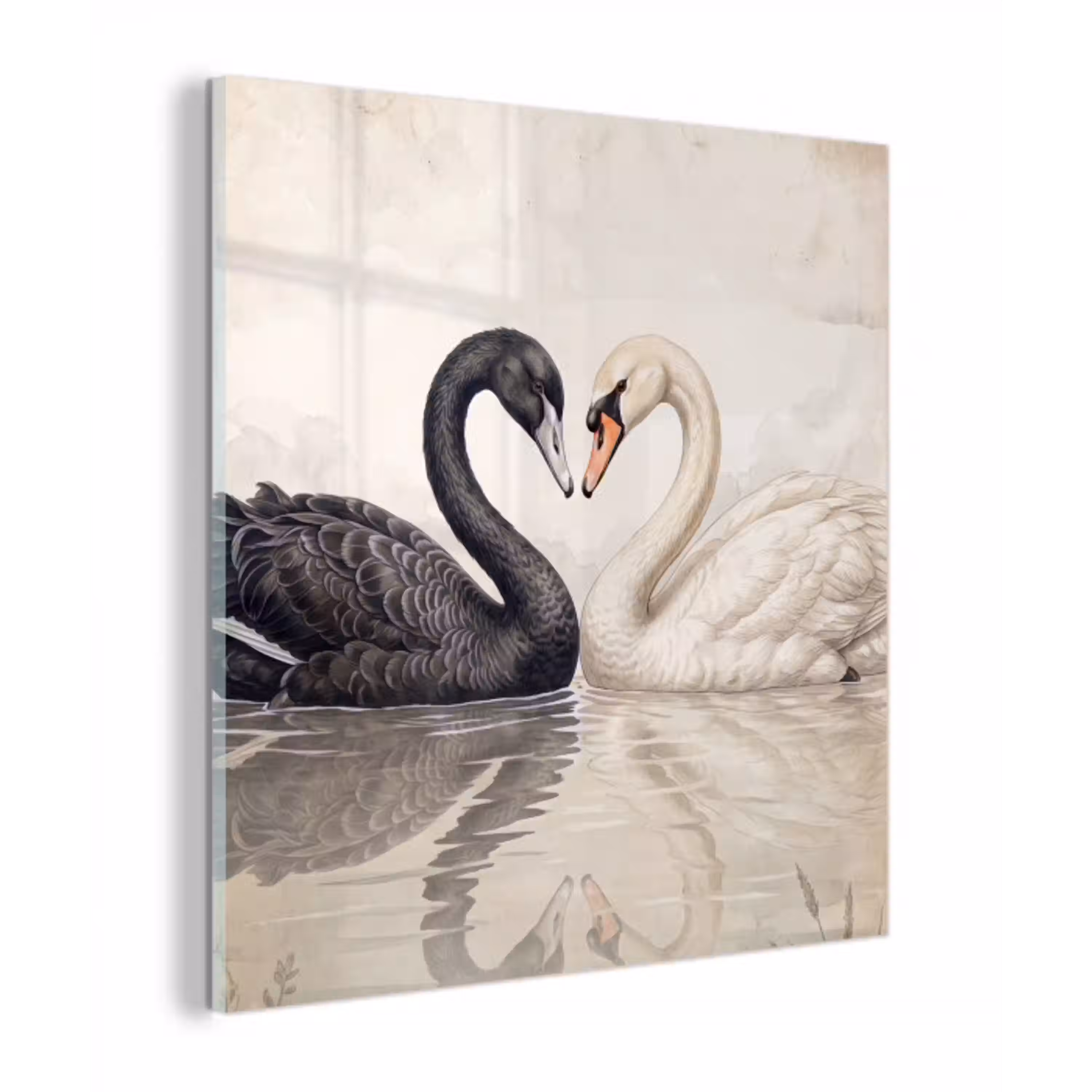 Zwanen - Hartvorm - Dieren plexiglas 5mm klein -z3d