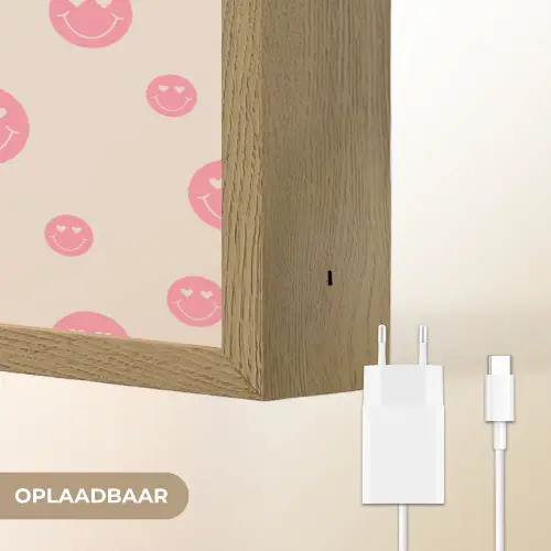 Smiley - Hart - Ogen - Patroon Light Box met batterij (Wandlamp) middel 907 -USP_websiteoplaadbaarNL