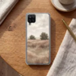 Landschap - Minimalistisch - Beige Telefoonhoesje Samsung Galaxy A12 klein -sfeer1