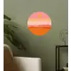 Zon - Abstract - Landschap - Oranje Wandcirkel behangsticker klein -sfeer2