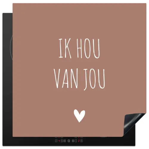 Quotes - Ik hou van jou - Spreuken Inductie beschermer vinyl 3mm middel -3d