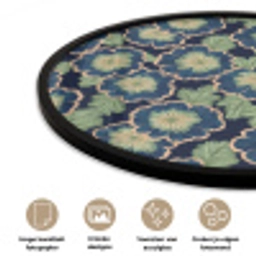 Bloemen - Borduurwerk - Patroon - Blauw - Groen Fotolijst rond zonder passe partout klein 856 -closeup_NL