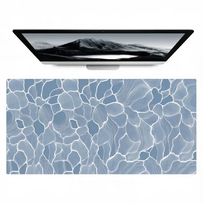 Abstract - Blauw - Bladeren Muismat XXL klein -zzz3d