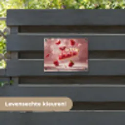 Aardbei - Taart- Eten - Roze tuinposter los doek klein -sfeer3
