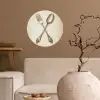 Beige - Vintage - Bestek Wandcirkel behangsticker klein -sfeer1