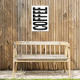 Koffie - Decoratie - Japandi - Vintage Tuinposter op houten frame 2 cm dik klein -sfeer4