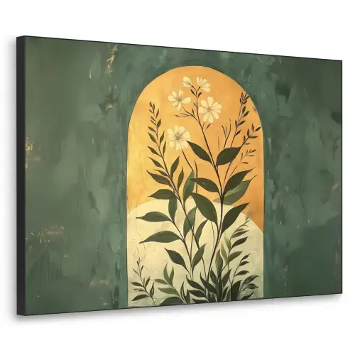 Plant - Bloemen - Wit Textielframe zwart klein -3d