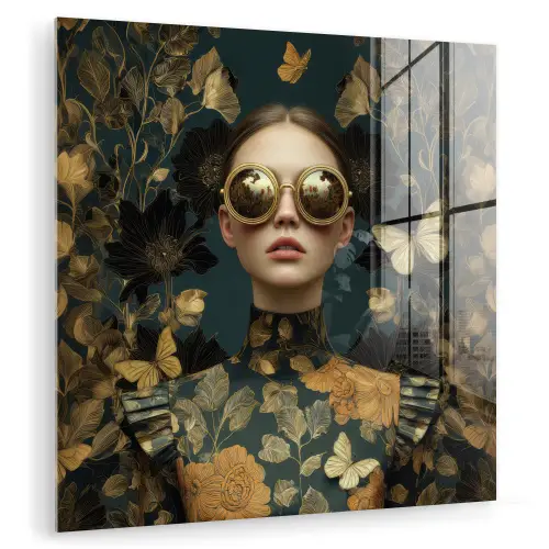 Vrouw - Bladeren - Goud - Vlinders plexiglas 5mm klein -zzzproduct_nieuw