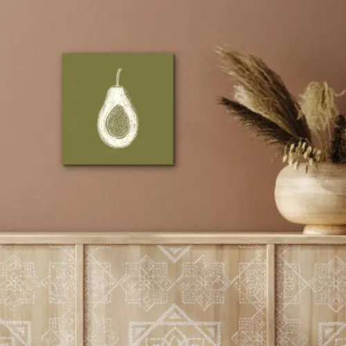 Avocado - Minimalistisch - Illustratie - Groen aluminium wit klein -sfeer4