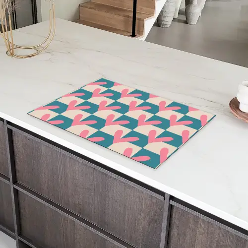 Vlakken - Hartjes - Patroon - Retro Inductie beschermer vinyl 3mm klein 276 -sfeer8