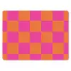 Schaakbord print - Oranje - Roze - Blokjes muismat rubber klein -3d