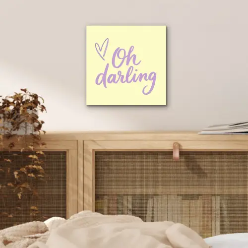 Oh darling - Geel - Hart aluminium wit klein -sfeer3
