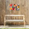 Bloemen - Bladeren - Abstract - Kleurrijk Tuinposter op houten frame 2 cm dik klein -sfeer4