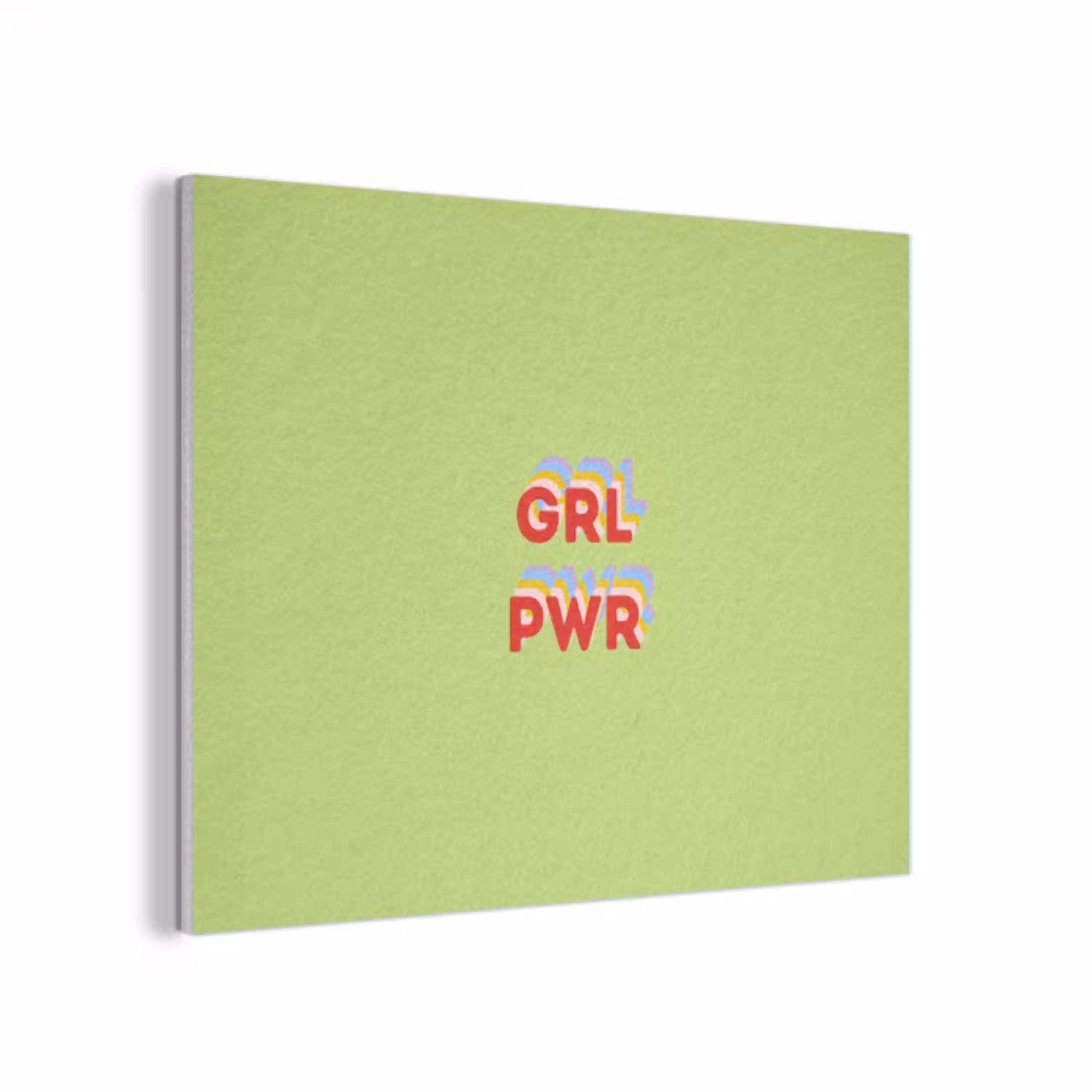 Grl pwr - Groen - Rood - 3D PET vilt klein -3d