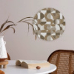 Abstract - Retro - Bruin Akoestische PET Vilt - Rond klein 838 -sfeer3