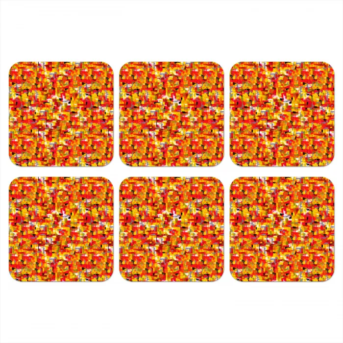Abstract - Verf - Rood onderzetter kurk middel 366 -3d