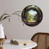 Doorkijk - Rozenboog - Uitzicht - Landschap - Bloemen Wandcirkel behangsticker klein -sfeer3