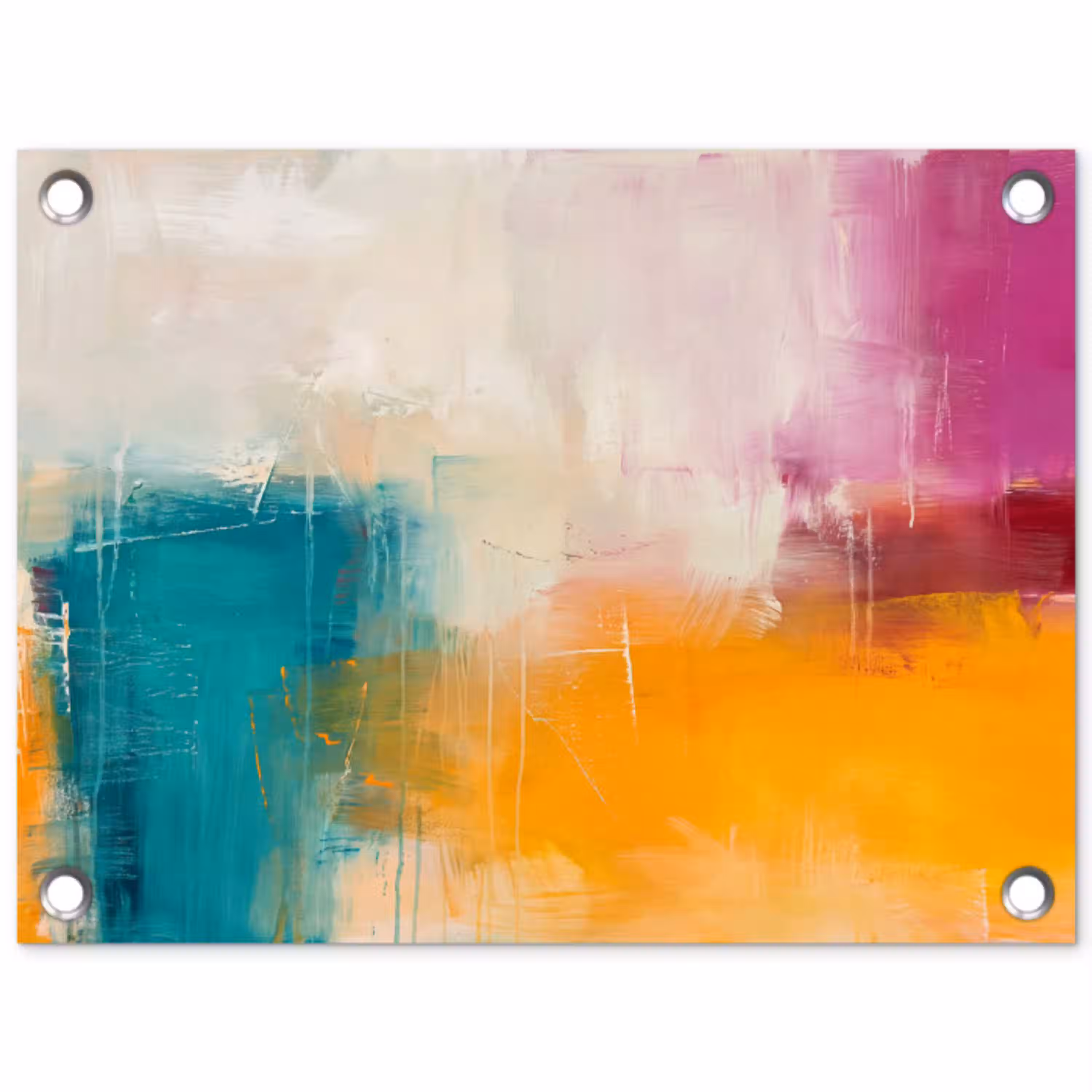 Abstract - Kleurrijk - Modern - Kunst - Oranje tuinposter los doek klein -3d