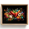 Groente - Peper - Knoflook - Graffiti - Verf - Kleurrijk Dienblad Rechthoek middel -z3d_shopping