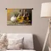 Stilleven - Olijfolie - Knoflook - Kruiden Wandkleed katoen klein -sfeer4