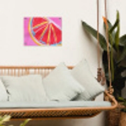 Grapefruit - Geschilderd - Roze - Strepen tuinposter los doek klein -sfeer7