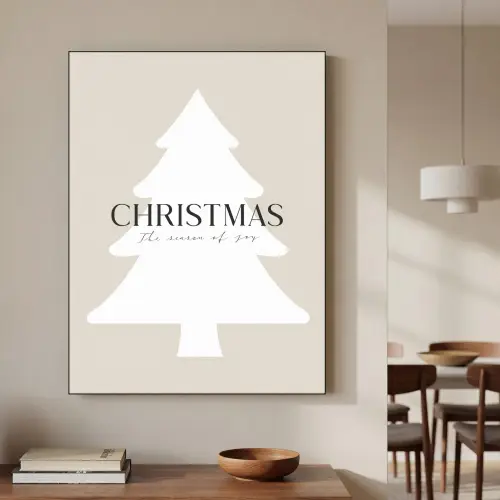 Kerstboom - Japandi - Christmas - Beige Textielframe zwart klein -sfeer2